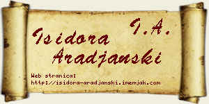 Isidora Arađanski vizit kartica